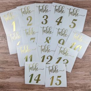 Wedding Decor Table Number Sticker Wedding Reception Vinyl D