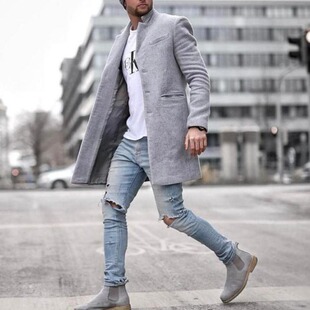 Fashionable Windbreaker Men's Coat Lapel Dragon And Phoenix