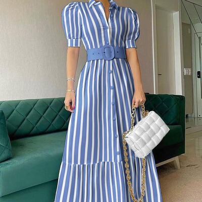 In Stock! Elegant mmuter Long Short Sleeve Large Dress With