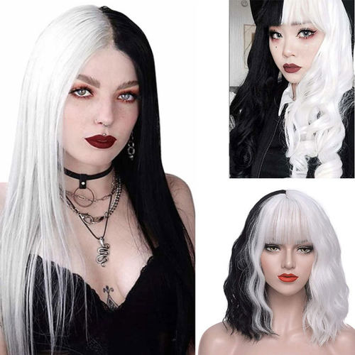And White Witch Kuila s Long Straight Short Curl Hot Split W