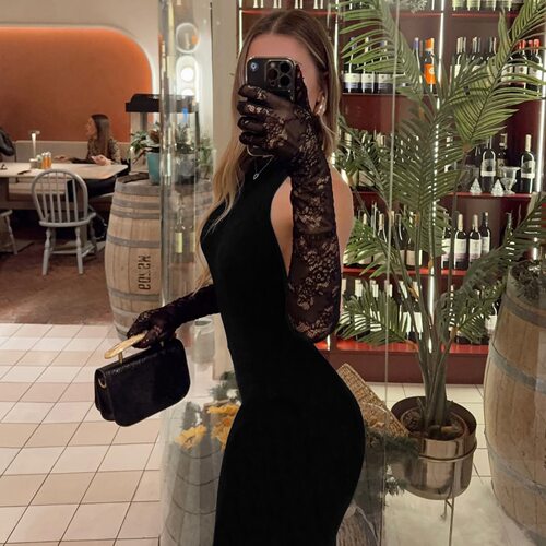 Feng 2025 Sexy And Fashionable Temperament Solid lor Halter