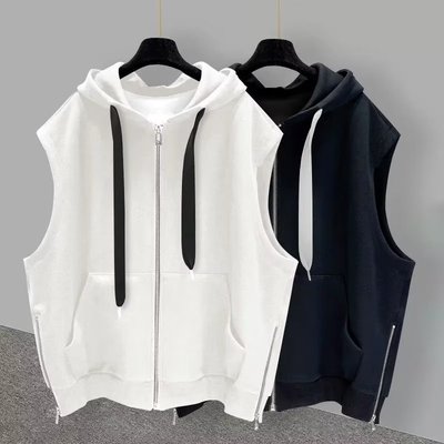 rendy Hooded Sleeveless T-shirt For Men With rendy Letter Pr