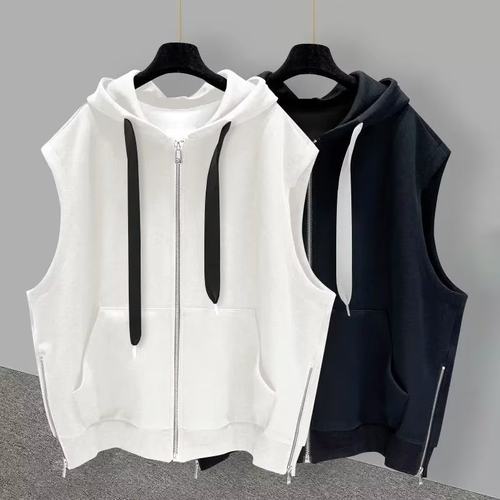 rendy Hooded Sleeveless T-shirt For Men With rendy Letter Pr