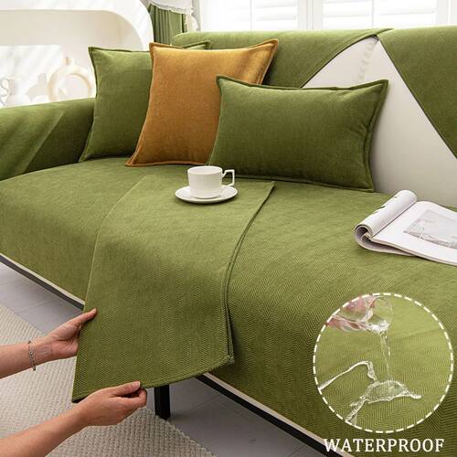 Waterproof Sofa ver Chenille Sofa Towel Solid Color Living R