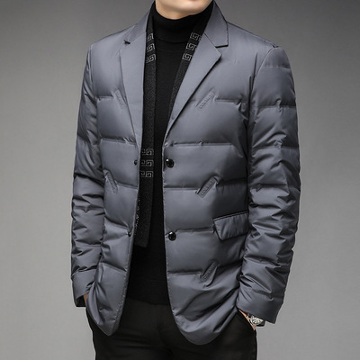 Lightweight Down Jacket Suit Collar Men's Suit Jacket Formal