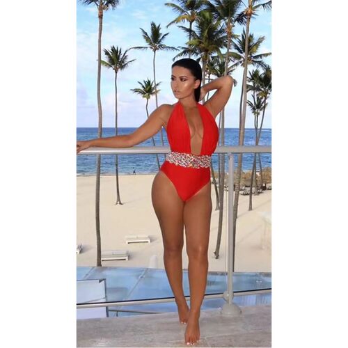 Fashion Sexy Women Slim Halter Neck Bodysuit Summer Sleevele