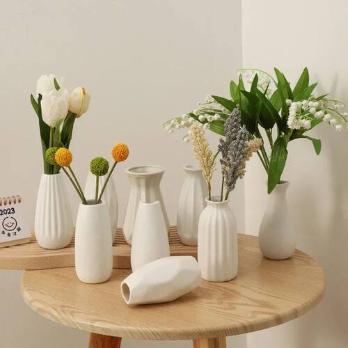 Nordic White Ceramics Vase Mini Flower Vases Plant Hydroponi