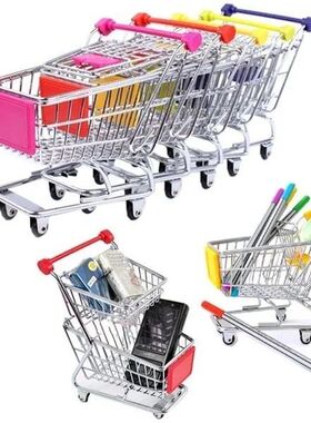 1:48 Mini Supermarket Shopping Trolley Cart Desktop Model Ch