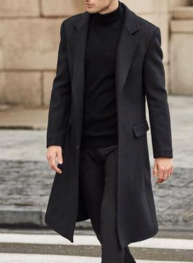 Kim Han 2024 British Men's Long Windbreaker Woolen Coat Men'