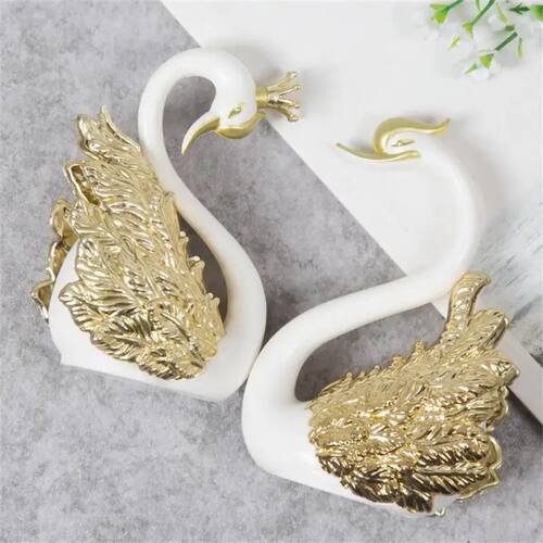 Mini Swan Couple Model Figurine Collectibles Car Interior We