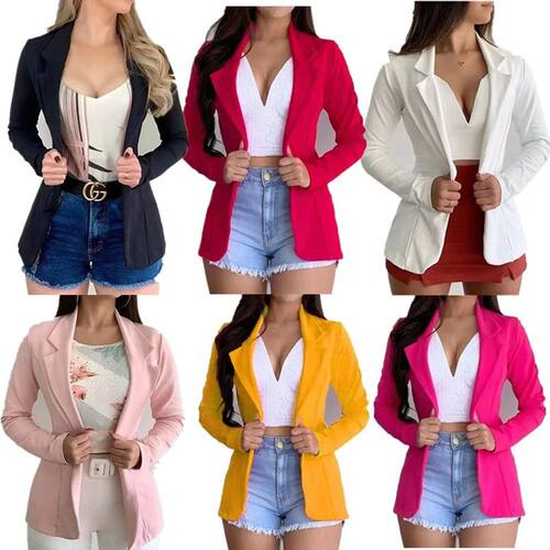 Stylish women's sports coat, long sleeved slim office sports