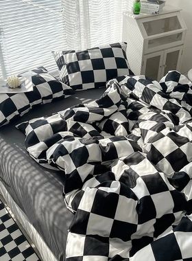 Checkerboard Bedding Comforter Set with Pillowcase bed sheet