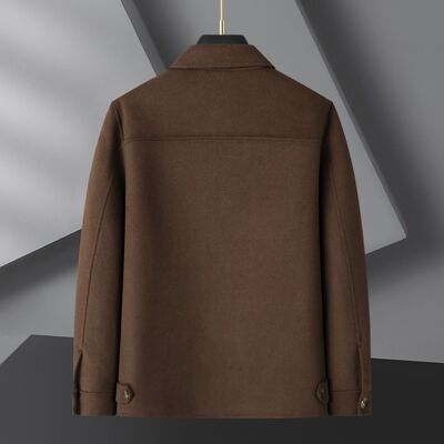 Fat Brother 2024 Men's Plus Size Woolen Coat Loose Lapel Dou