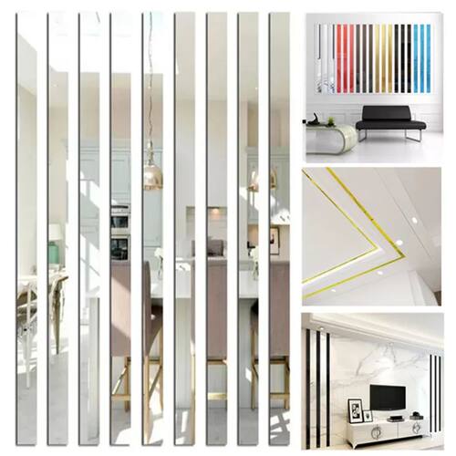 DIY Ceiling Edge Mirror Strip 3M Self-adhesive Acrylic Art W