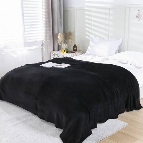 Super Soft Flannel Throw Blanket, Warm Bedspread, Shawl, Nap
