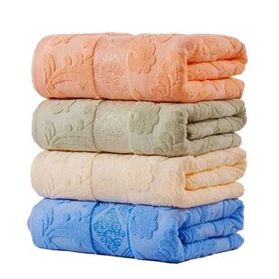 Jacquard Cotton Towel Thread Blanket for Adults Kids Soft Br