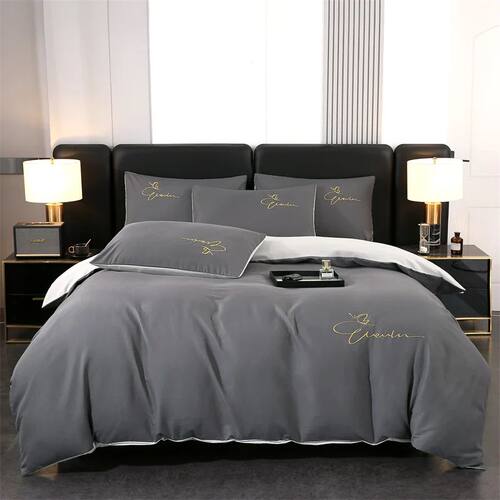 Bedding Set High Quality Skin Friendly Quilt ver Set Solid C