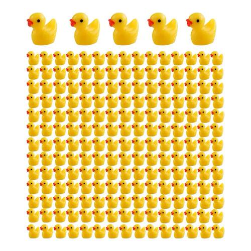 50/100 Pcs Mini Yellow Duck Ornament Miniature Figures Tiny