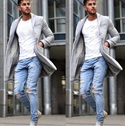 Fashionable Lapel Dragon And Phoenix Wool Mid-length Coats I