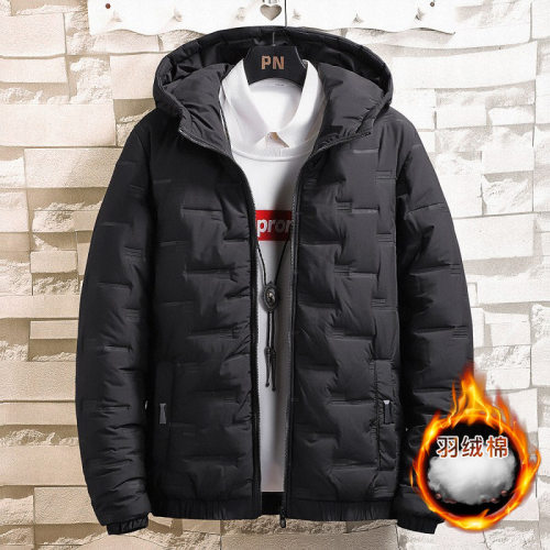 Cotton Men's Jacket 2024 Casual Large Size Hooded Cotton Jac