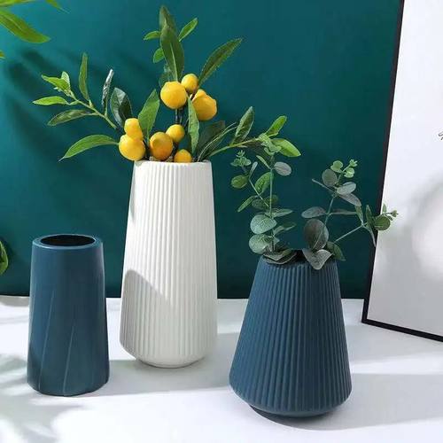 Morandi Plastic Vase Living Room Decoration Ornaments Modern