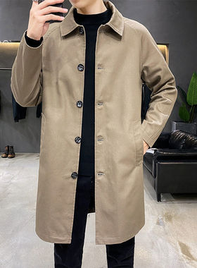 Middle-aged Men's Casual Mid-length Coat Mid-length Windbrea