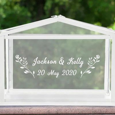 Wedding Cards and Gifts Box Vinyl Sticker Personalized Names