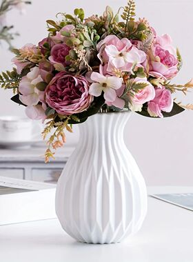 1pc Water Cultivation Imitation Ceramic Plastic Vase Living