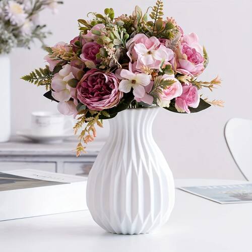 1pc Water Cultivation Imitation Ceramic Plastic Vase Living