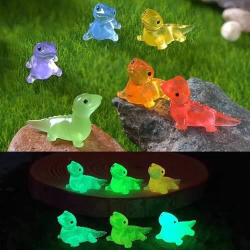 6PCS Mini Lizards Glow At Dark Lizard Vivarium DIY Accessori