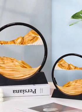 3D Sandscape Moving Sand Art Picture Round Glass Deep Sea Ho