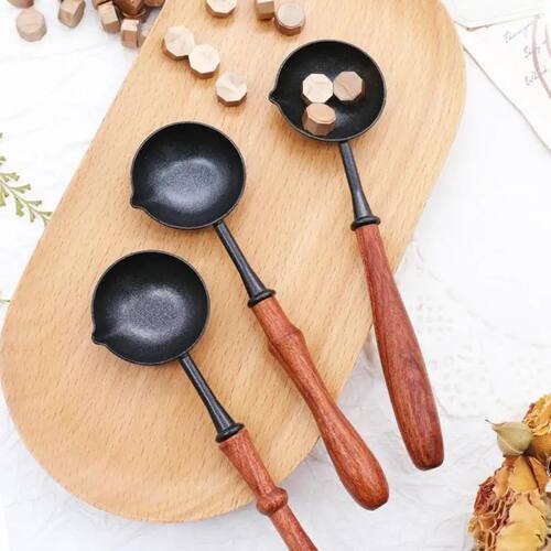 Wax Seal Spoon Melting Wax Spoon Sealing Vintage Wooden Hand