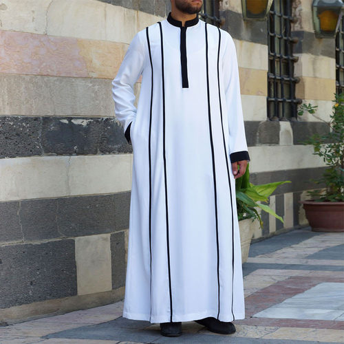 2024 White Four-purpose Color-blocked  Robe 1039762 In Stock