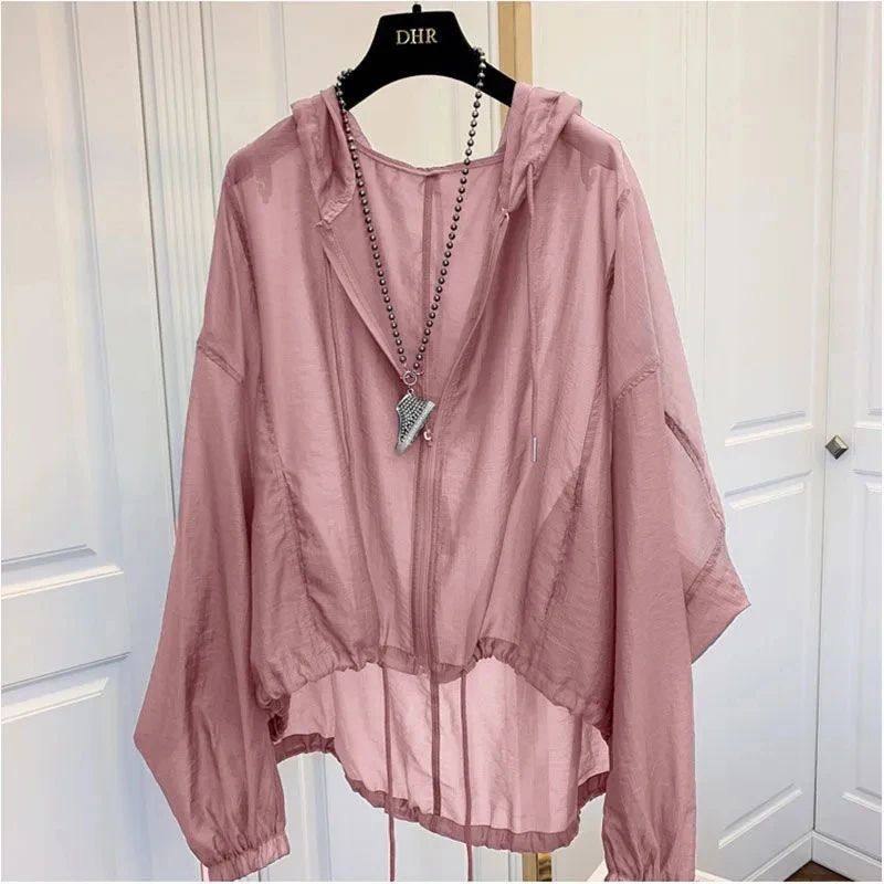 Women's Hooded Summer Sun Protection Jacket Zipper Jacket Th