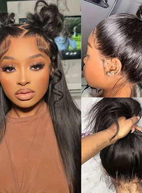 Front Lace  Women's Middle-parted Long Straight Hair Fluffy