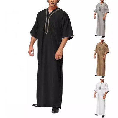 2024  Middle East Arab Dubai Malaysia Men's Loose Robe Butto