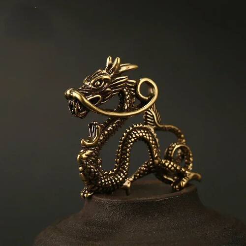 1 Piece Animal Feng Shui Vintage Decoration Brass Dragon Sta