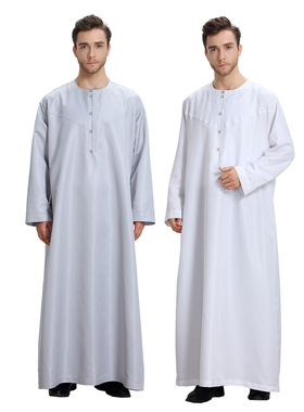 Ready Stock Middle Eastern Long-sleeved Solid Color Men's Ro