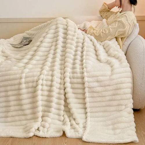 Luxury Soft Faux Throw Blanket Warm Soft Sofa ver Solid Colo
