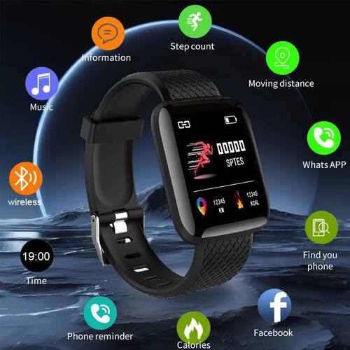 116Plus Smartwatch Bracelet Waterproof With smart watch bloo