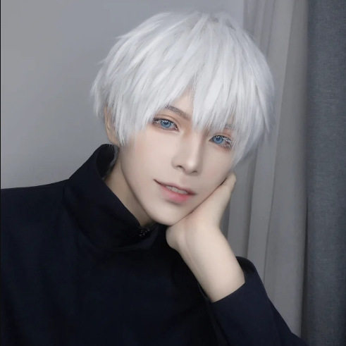 Men's Handsome Male Hair Student Short Straight Hair  High T