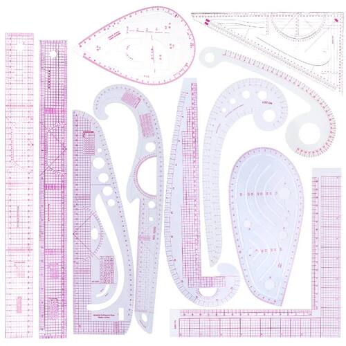 11Pcs Multifunctional French Curve Ruler Soft Plastic Patchw