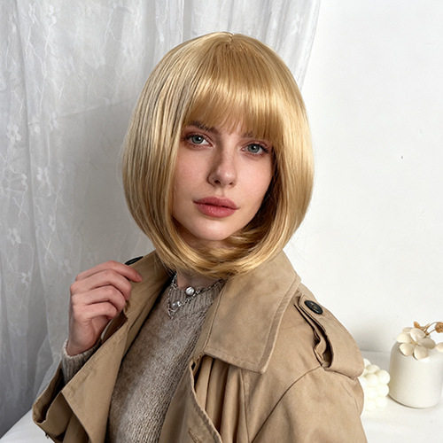 Women's Bob Hair Wig With Straight B,  Short Straight Hair W