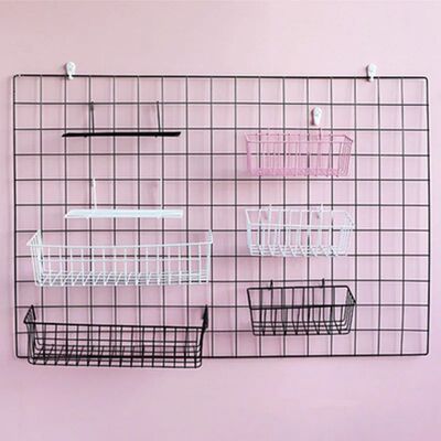 Ins Home Wall Decoration Iron Grid Decor DIY Hanging Rack Wa