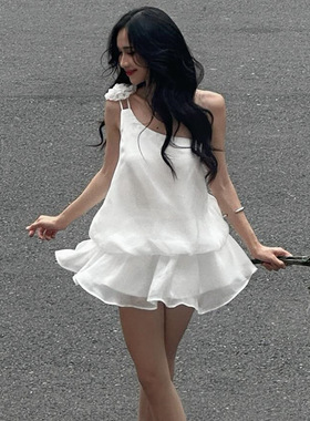 2025 Sexy Pure Slanted llar Flower Design Glossy Mesh Suspen