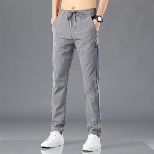 Ice Silk Plus Size Working Casual Pants Men Breathable Work