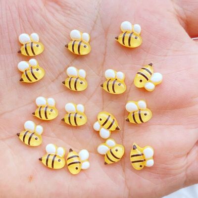 50Pcs New Cute Mini Honeybee Resin Figurine Crafts Flatback