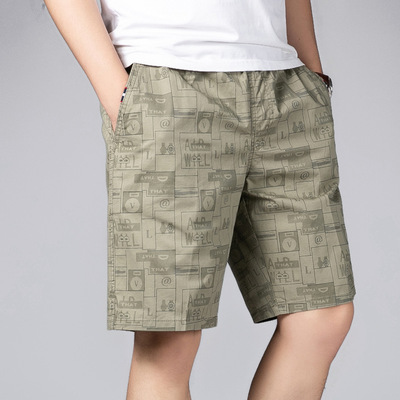 2024 Middle-aged Men's Pure Cotton Shorts Dad Wear Middle-ag