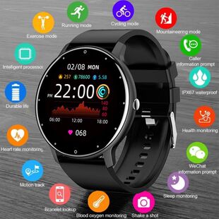 ZL02D Men Smart Watch Full Touch Screen Sport Fitness Tracke