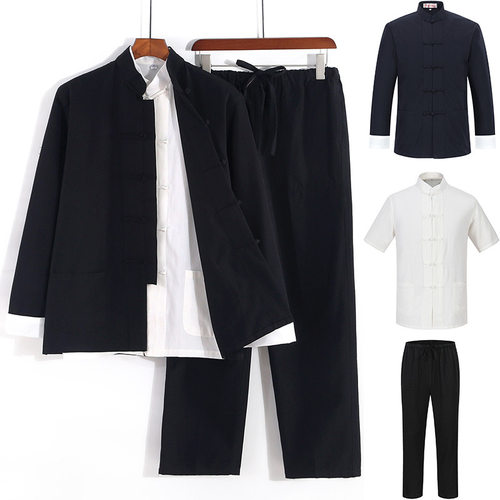 Chinese Style Suit Cotton Tang Suit Men's Three-piece Suit C